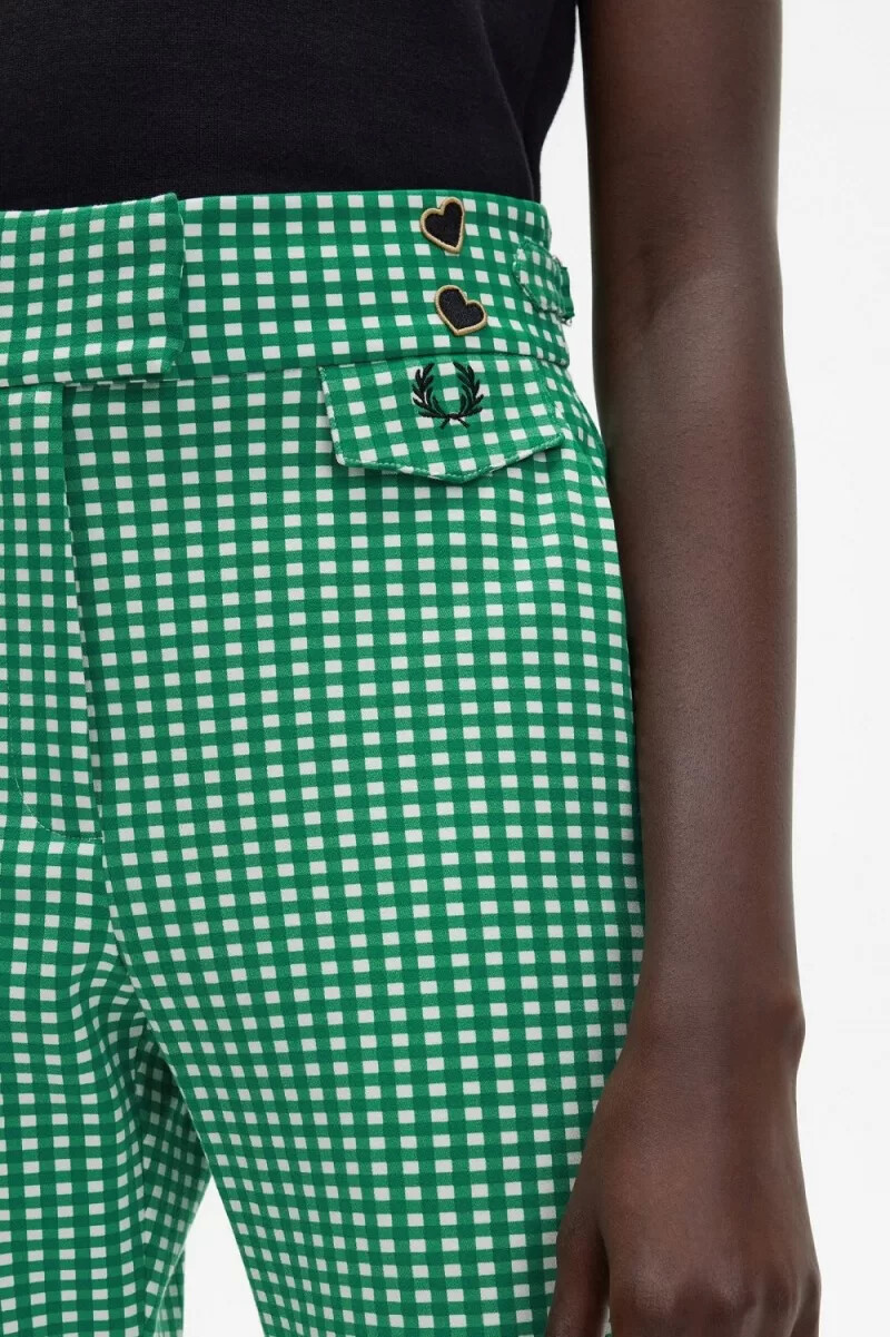 fred perry gingham dambyxor gröna