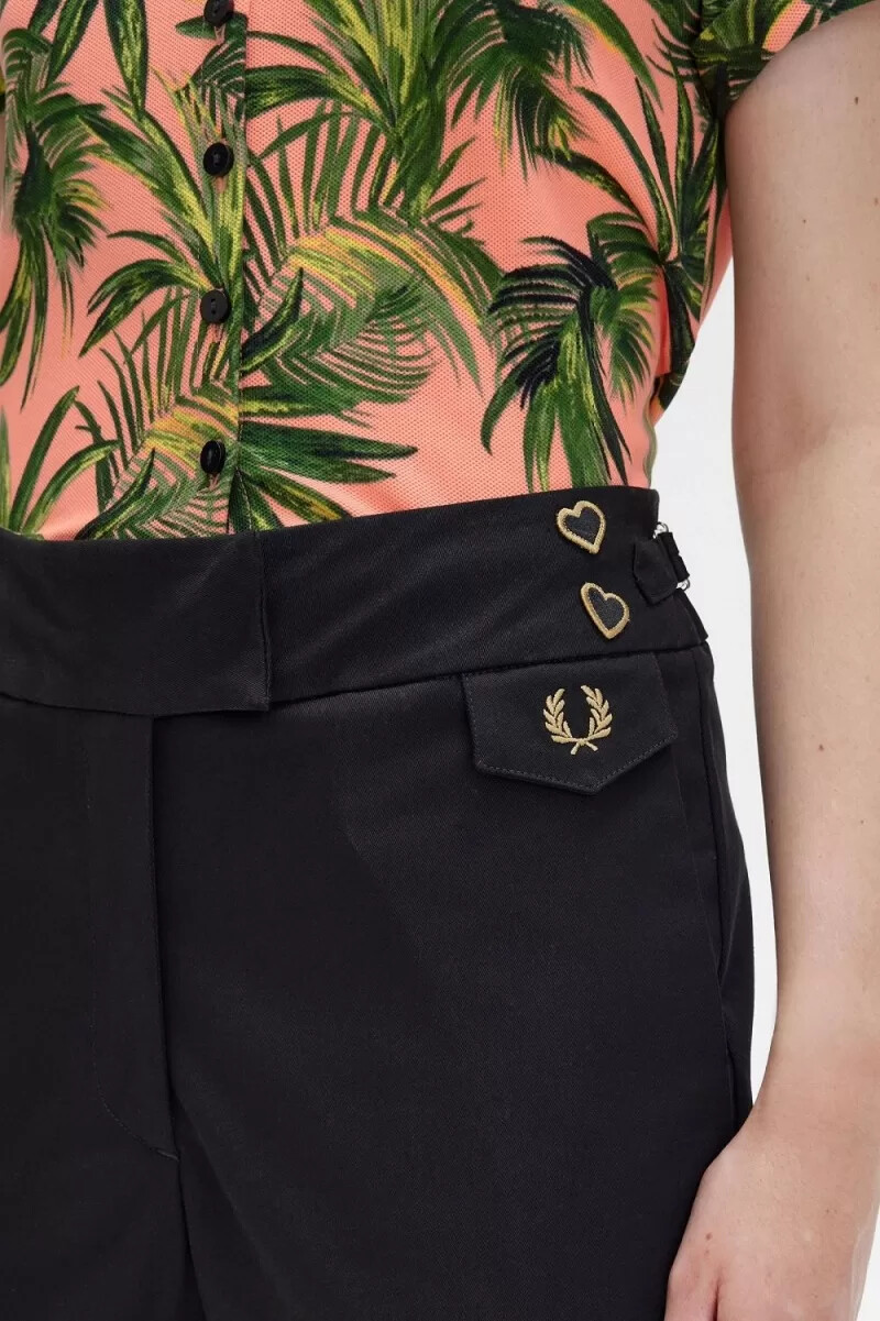 fred perry högmidjade dambyxor svarta