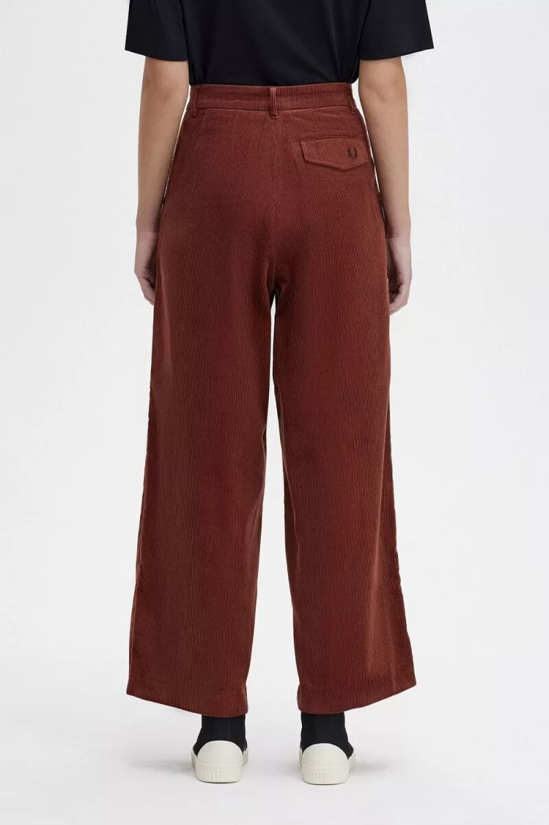 fred perry corduroy dambyxor whiskybruna