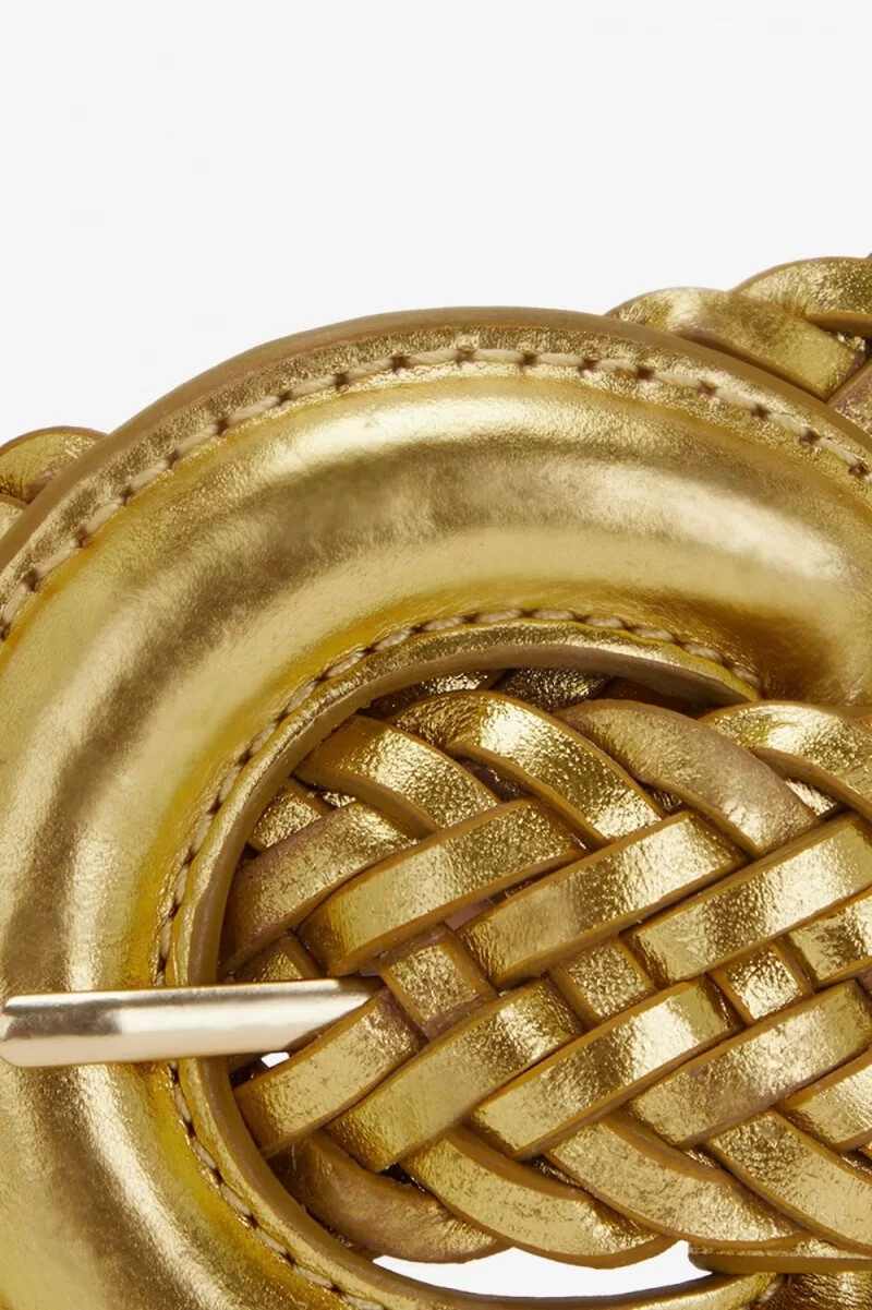 fred perry vävda läderbälten dam guld