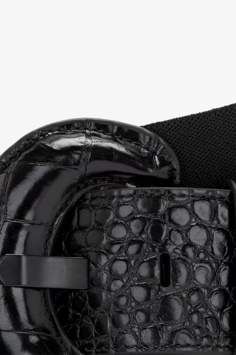 fred perry elastiska läderbälten dam svarta