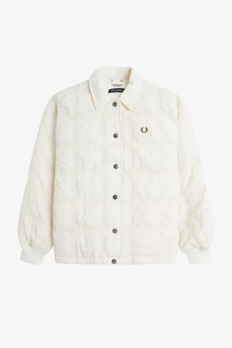fred perry quiltade damjackor beige