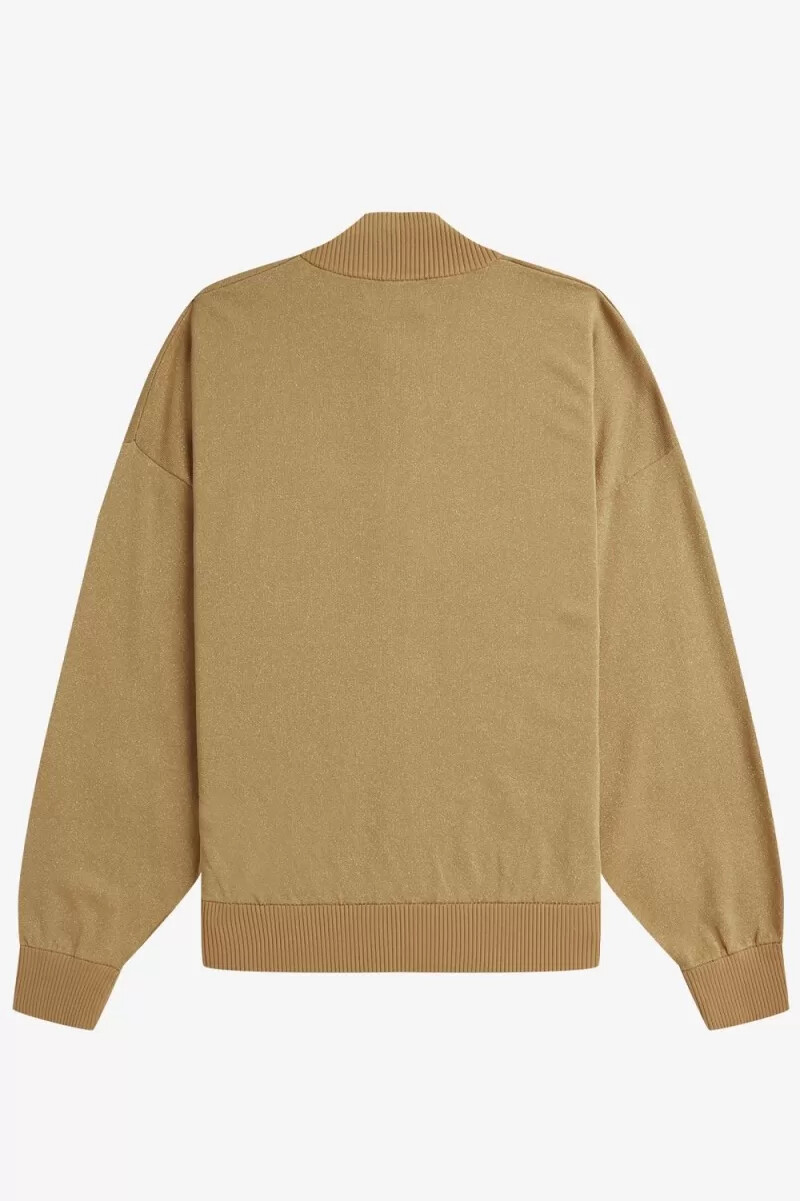 fred perry metallic stickad bomber damjackor 1964 guld