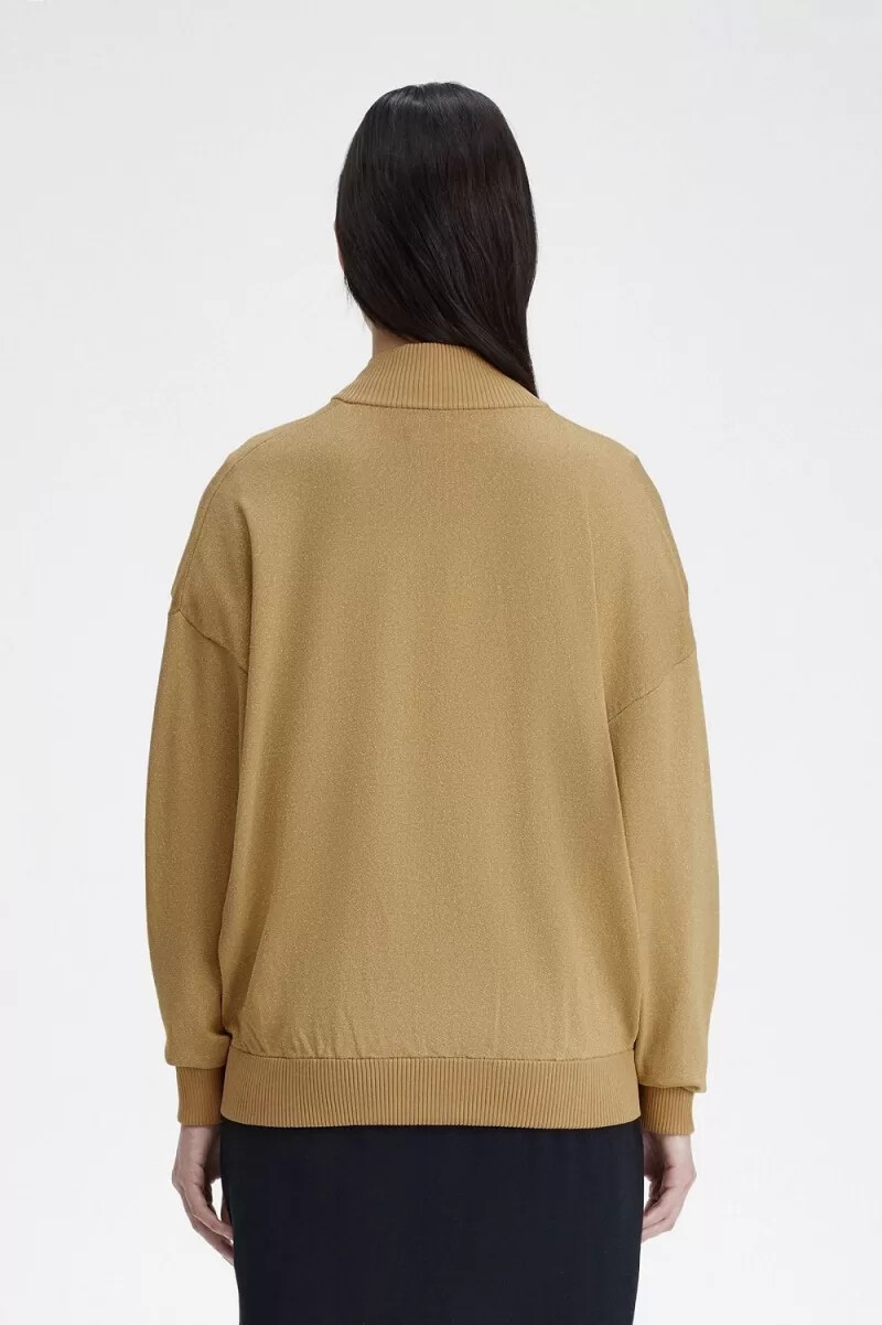 fred perry metallic stickad bomber damjackor 1964 guld