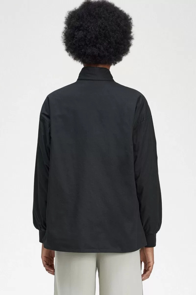 fred perry vadderade dragkedja damjackor svarta