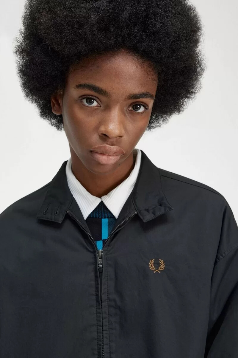 fred perry vadderade dragkedja damjackor svarta
