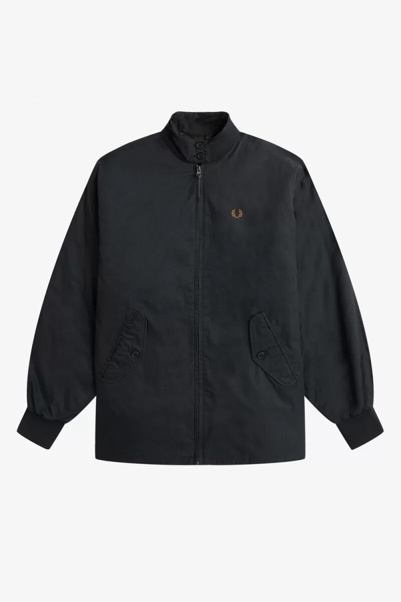 fred perry vadderade dragkedja damjackor svarta