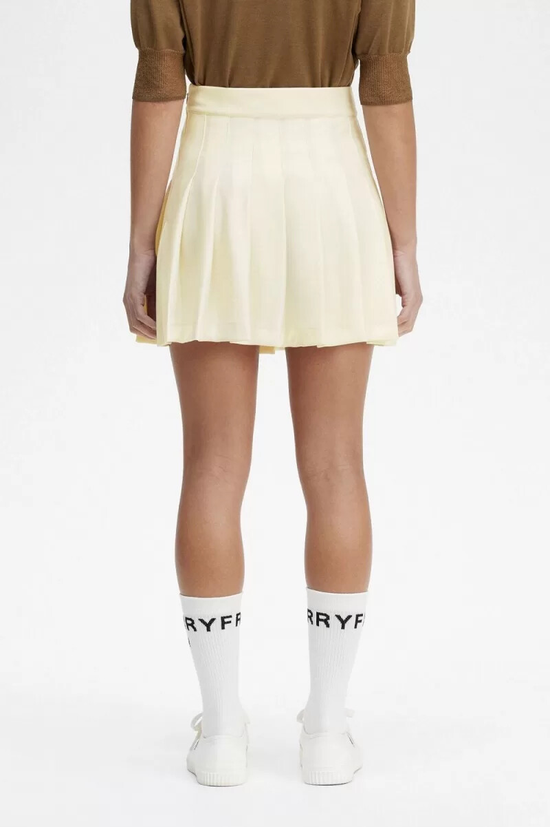 fred perry plisserade tenniskjolar dam beige