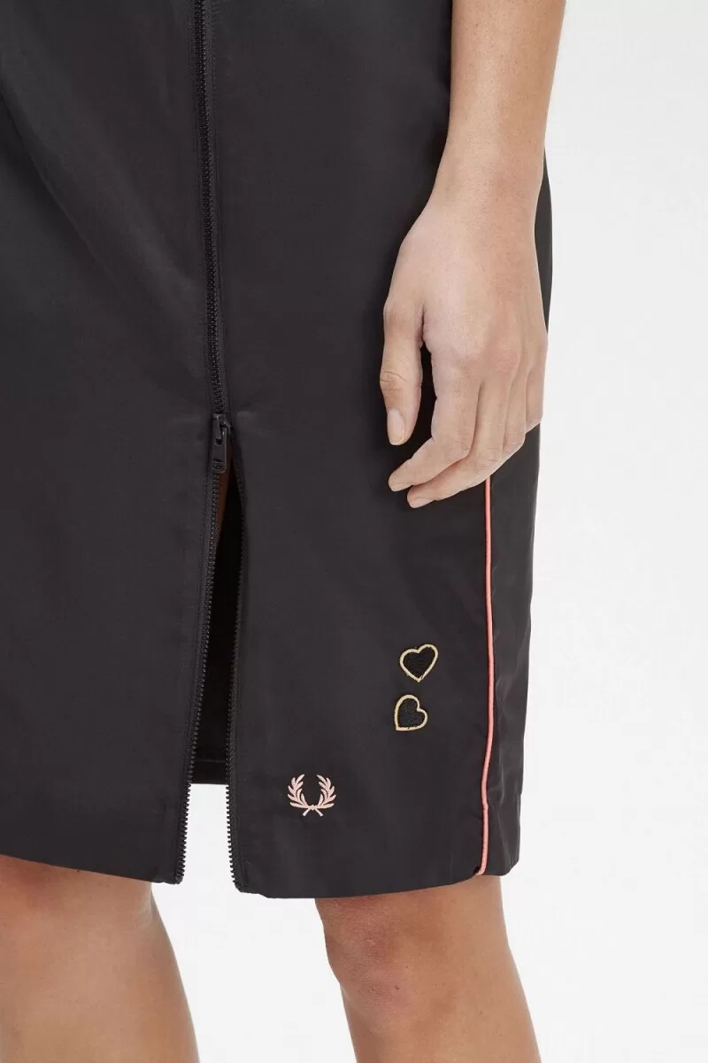 fred perry dragkedja damkjolar svarta