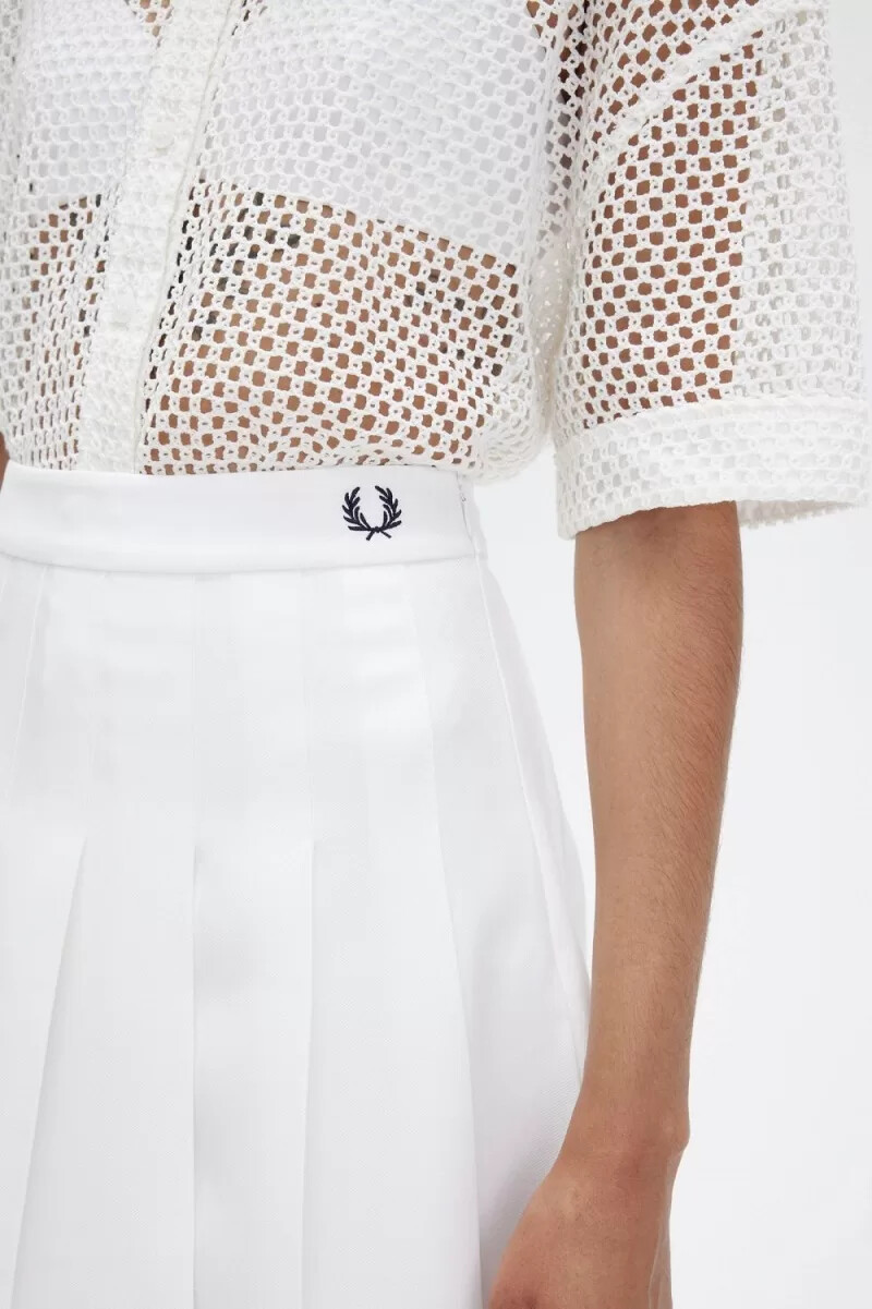 fred perry plisserade tenniskjolar dam snövit