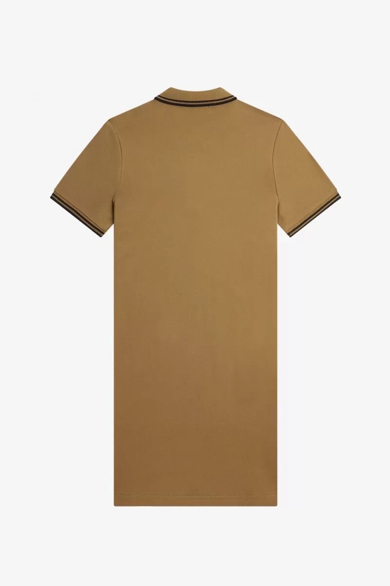 fred perry twin tipped skjorta dam klänning brun