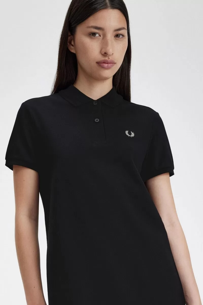 fred perry skjorta damklänning svart