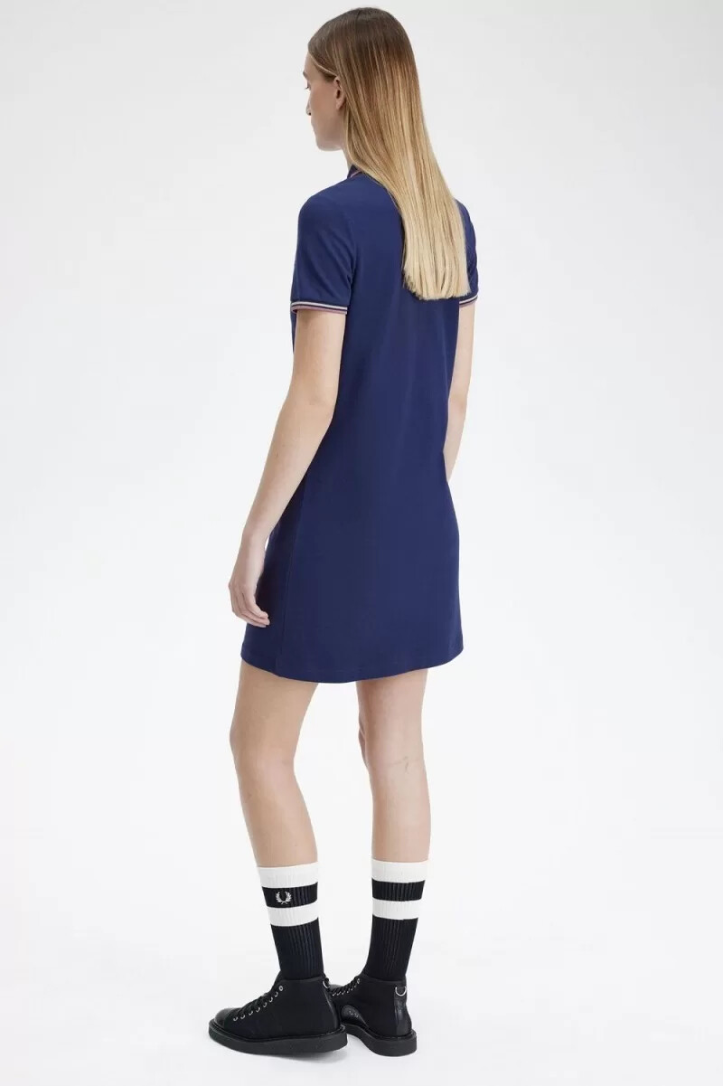 fred perry twin tipped shirt damklänning fransk marinblå