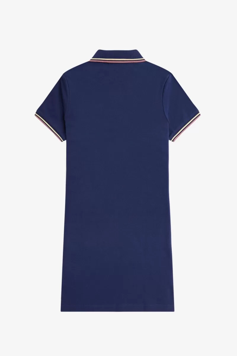 fred perry twin tipped shirt damklänning fransk marinblå