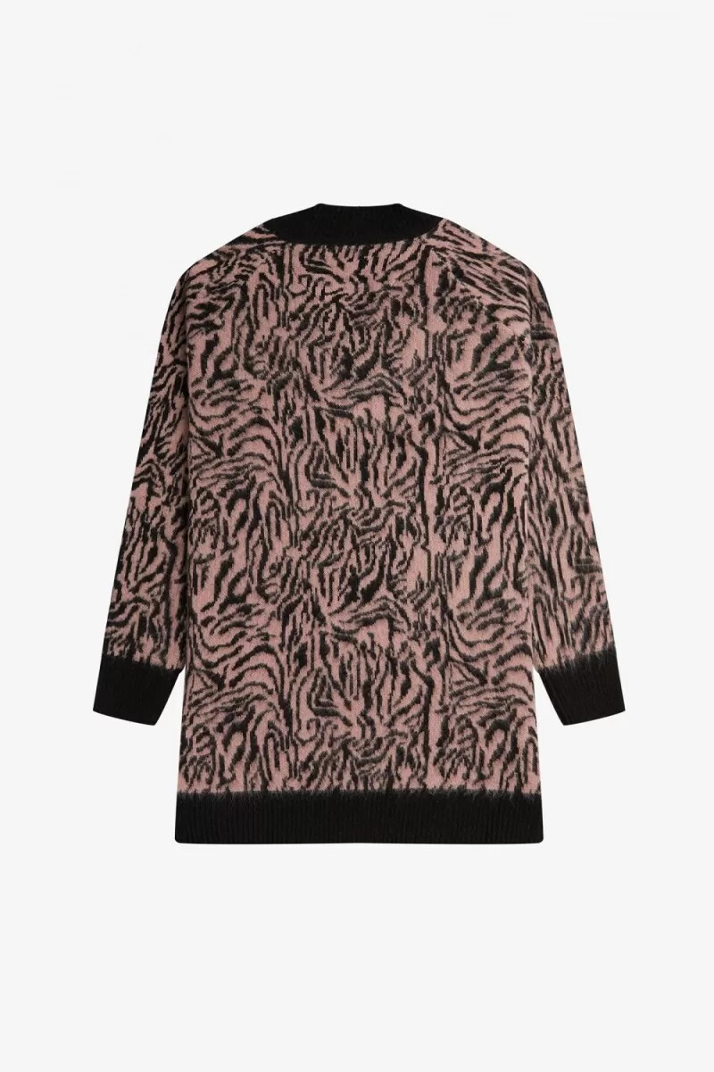 fred perry zebra stickad damklänning dusty rose pink