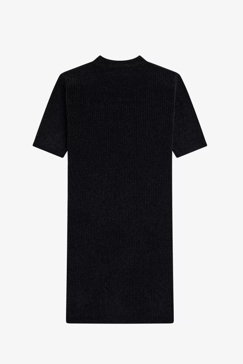 fred perry chenille rib damklänning svart