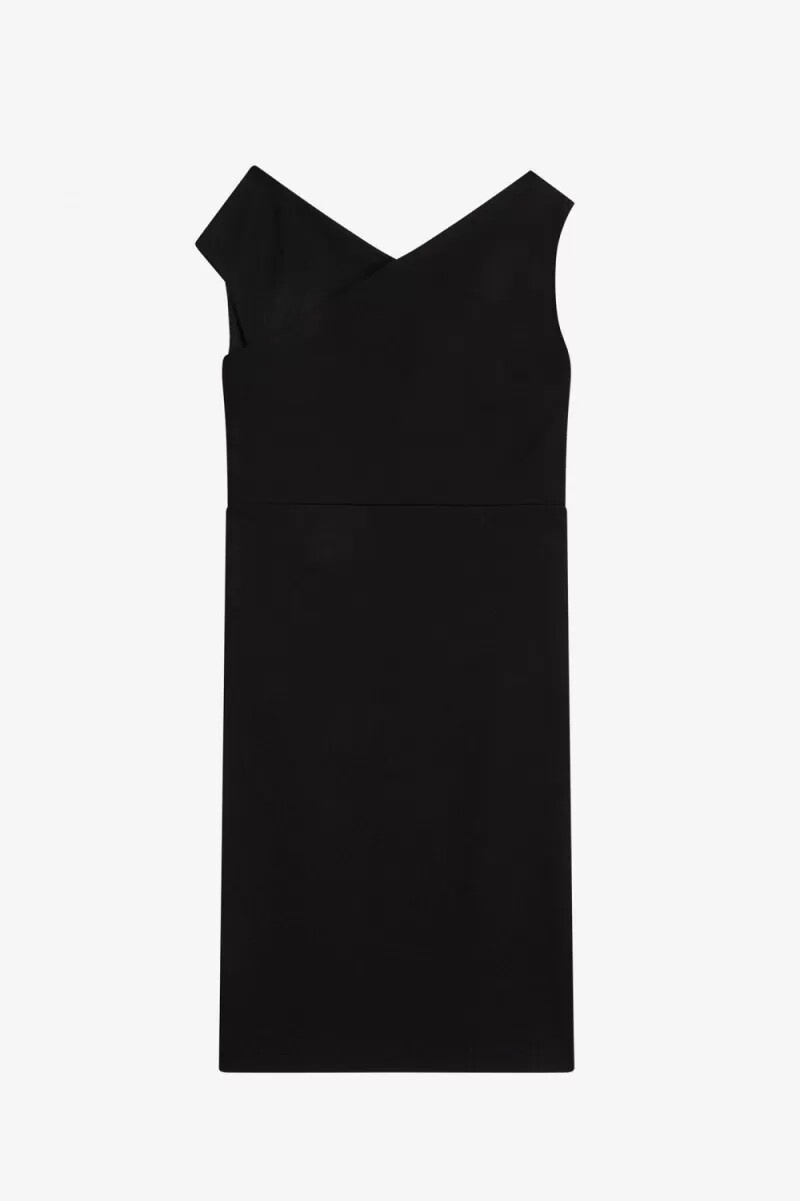 fred perry off-the-shoulder damklänning svart
