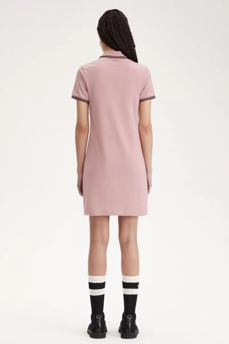 fred perry twin tipped shirt damklänning dusty rose pink