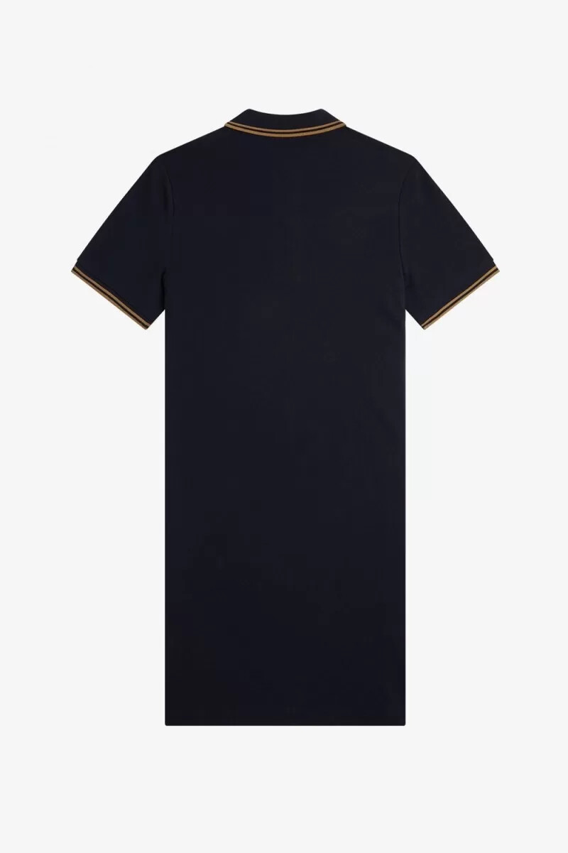 fred perry twin tipped shirt damklänning marinblå