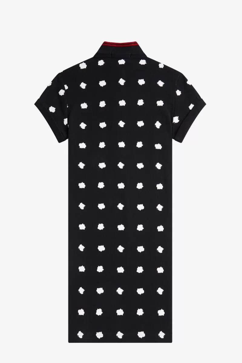 fred perry prickig pikéklänning dam svart