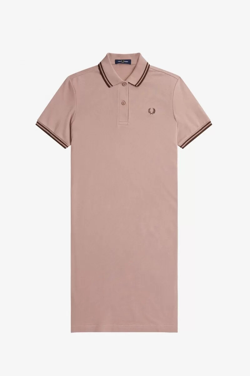 fred perry twin tipped shirt damklänning mörkrosa whiskybrun