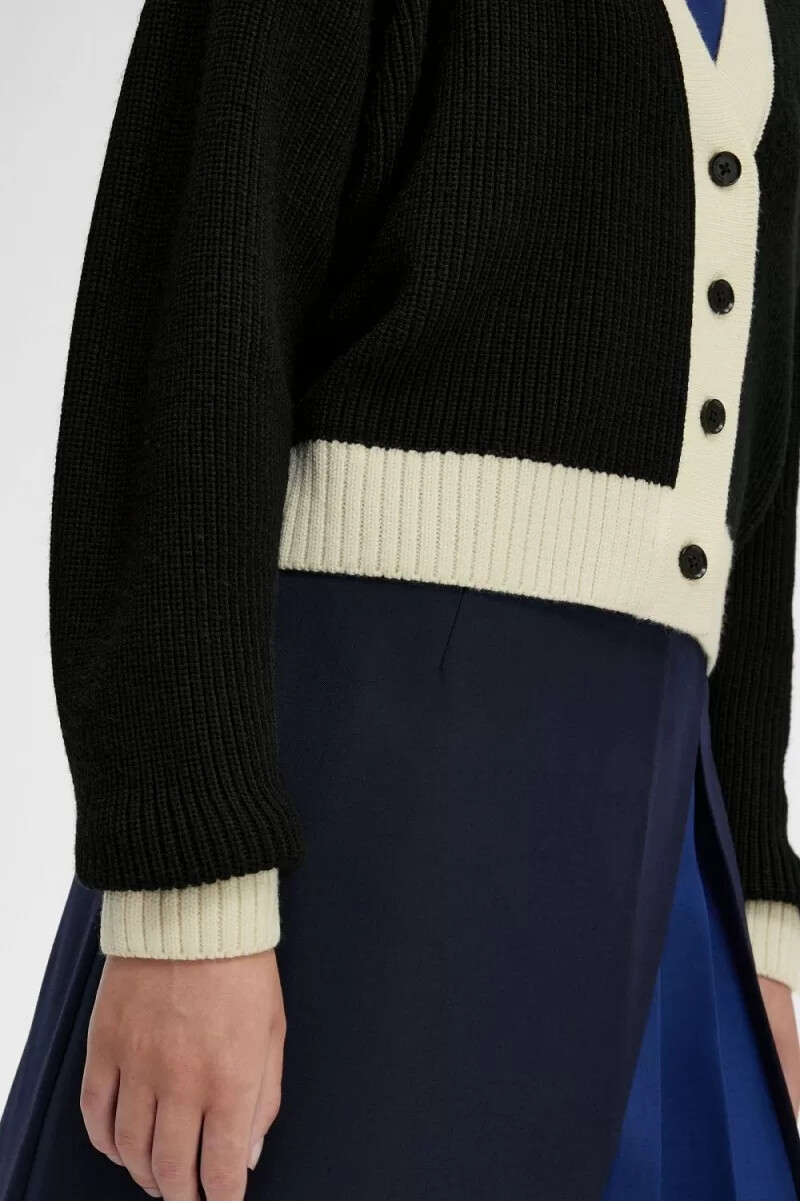 fred perry knäppt damkofta svart
