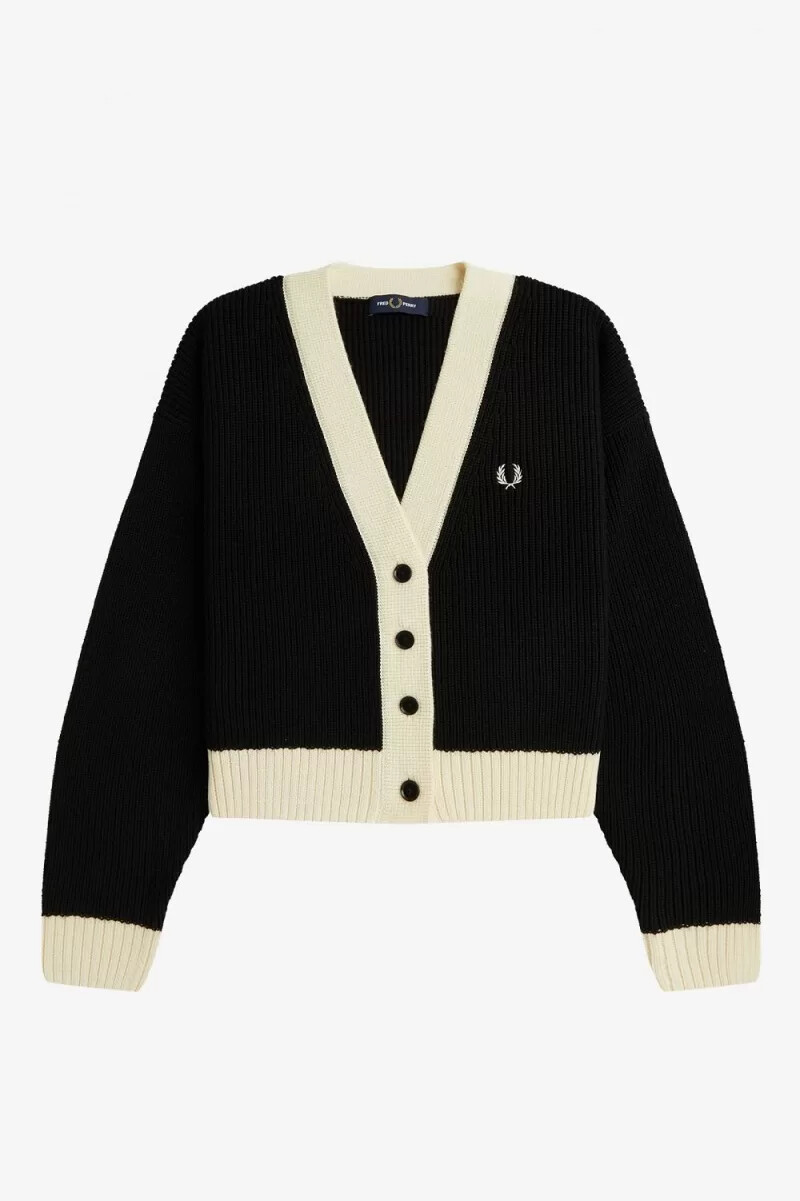 fred perry knäppt damkofta svart