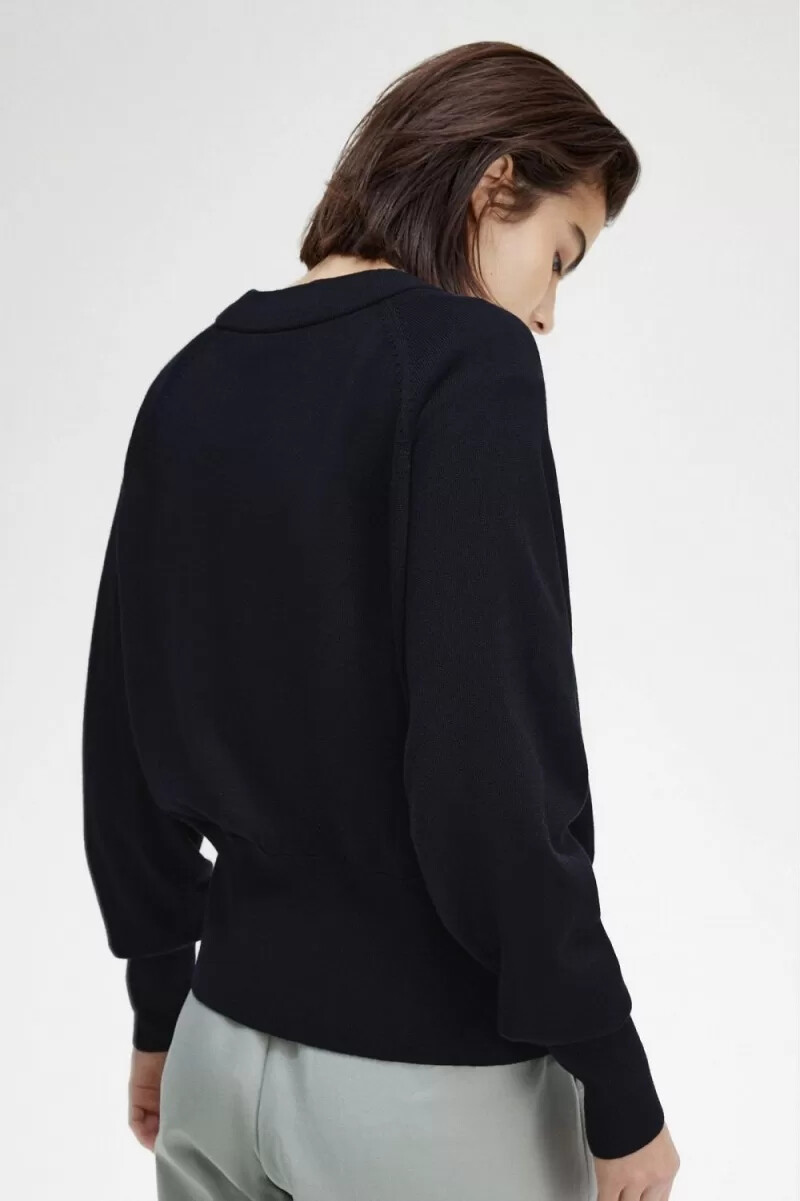 fred perry v-ringad kofta för kvinnor i marinblått