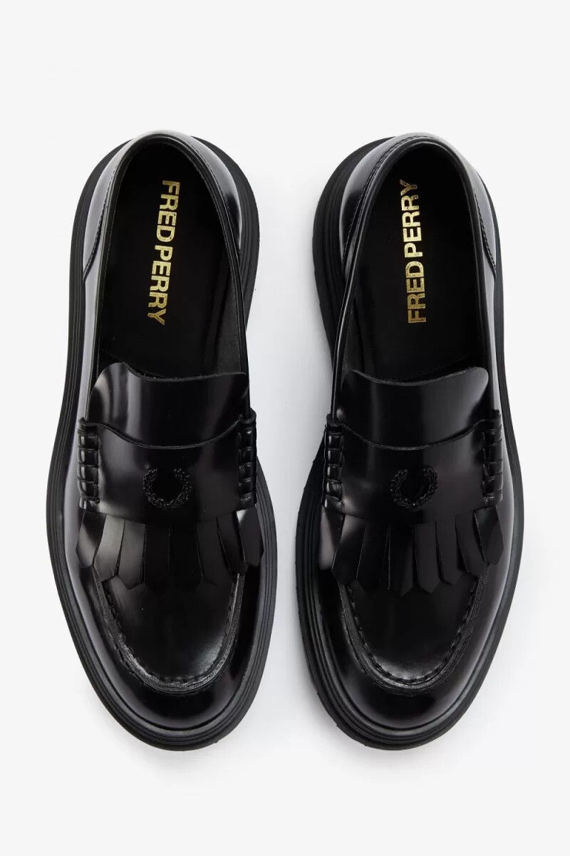 fred perry damloafers svarta