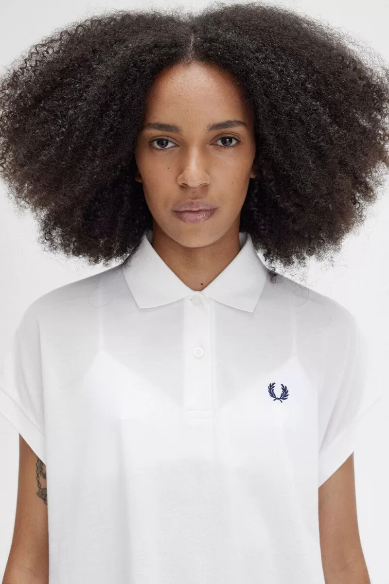 fred perry a-line piqué dam pikétröja snövit