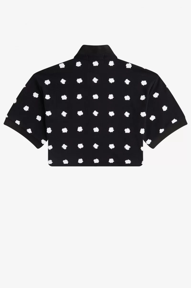 fred perry prickig piké dam pikétröja svart