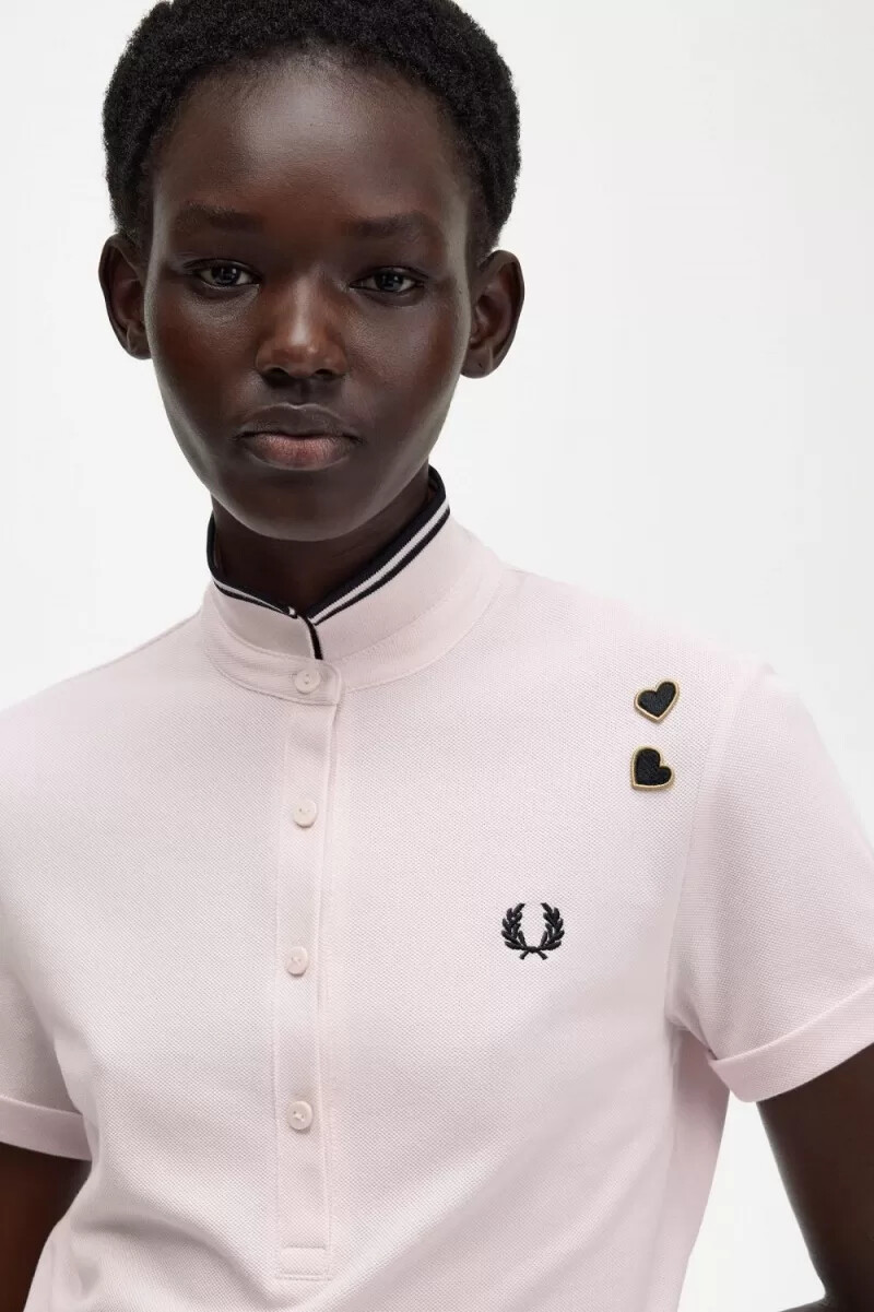 fred perry tipped piqué dam pikétröja mjölkrosa