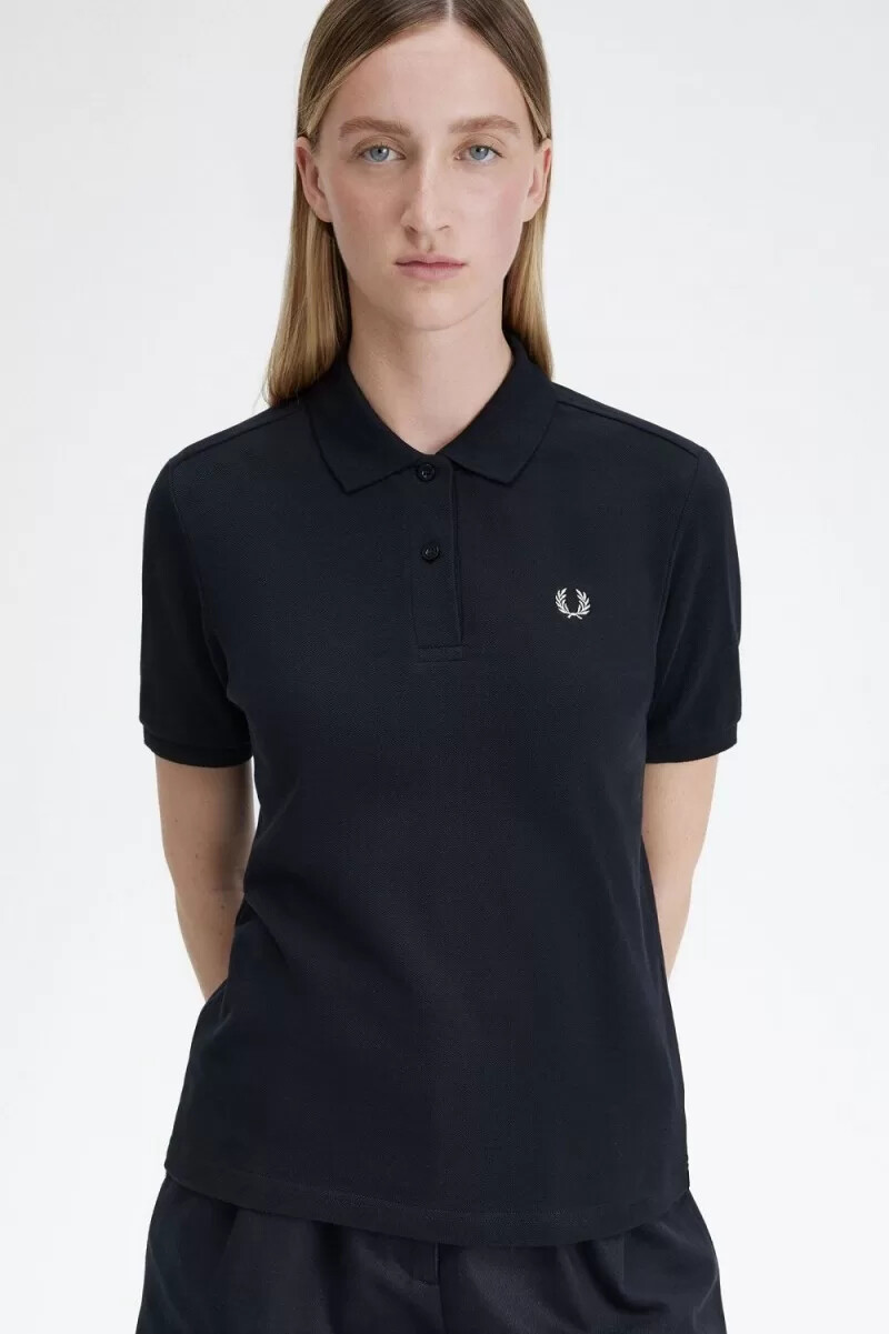 fred perry g6000 damskjorta marinblå havregryn