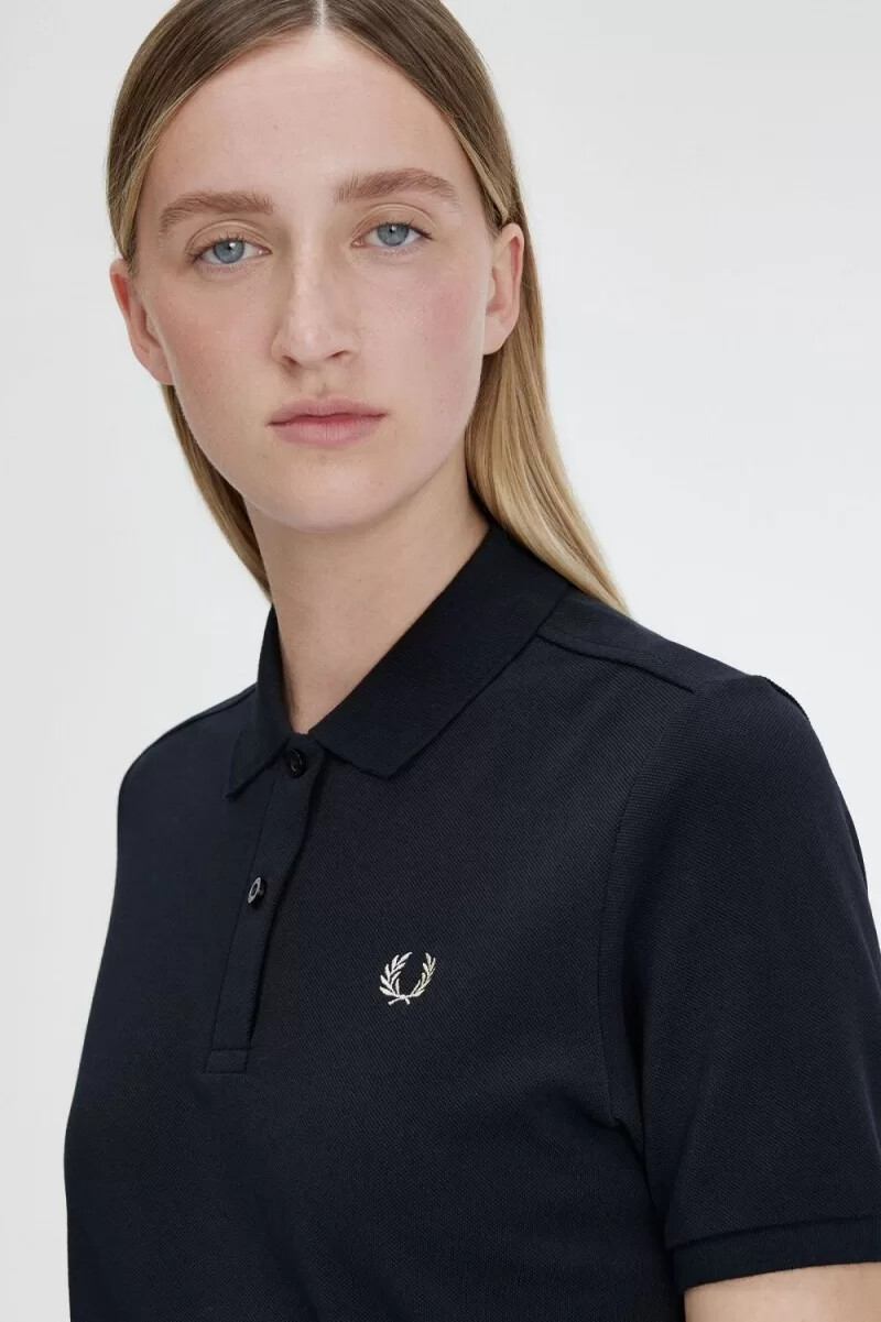 fred perry g6000 damskjorta marinblå havregryn