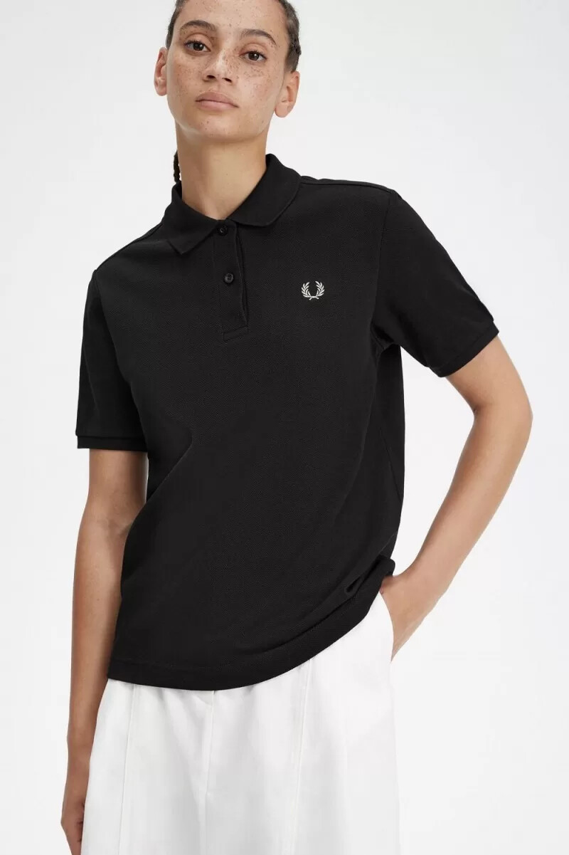 fred perry g6000 damskjorta svart varm grå