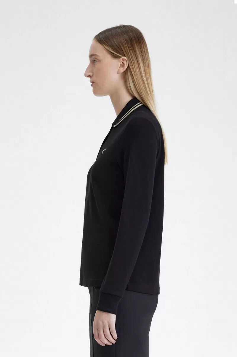 fred perry g3636 damskjorta svart varm grå