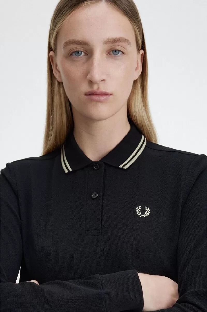 fred perry g3636 damskjorta svart varm grå