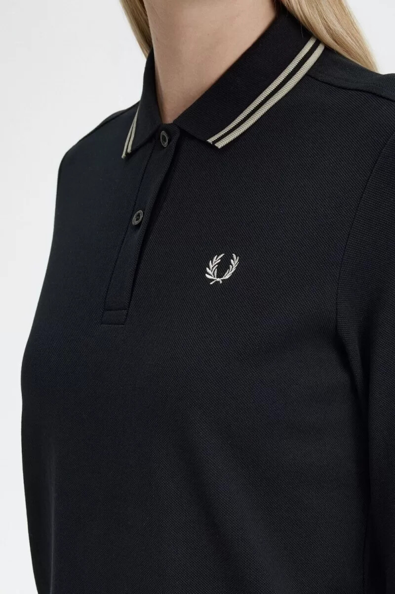 fred perry g3636 damskjorta svart varm grå
