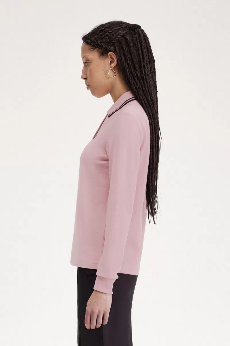 fred perry g3636 damskjorta dusty rose rosa svart