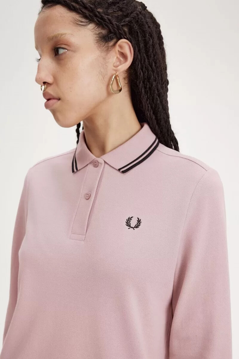 fred perry g3636 damskjorta dusty rose rosa svart