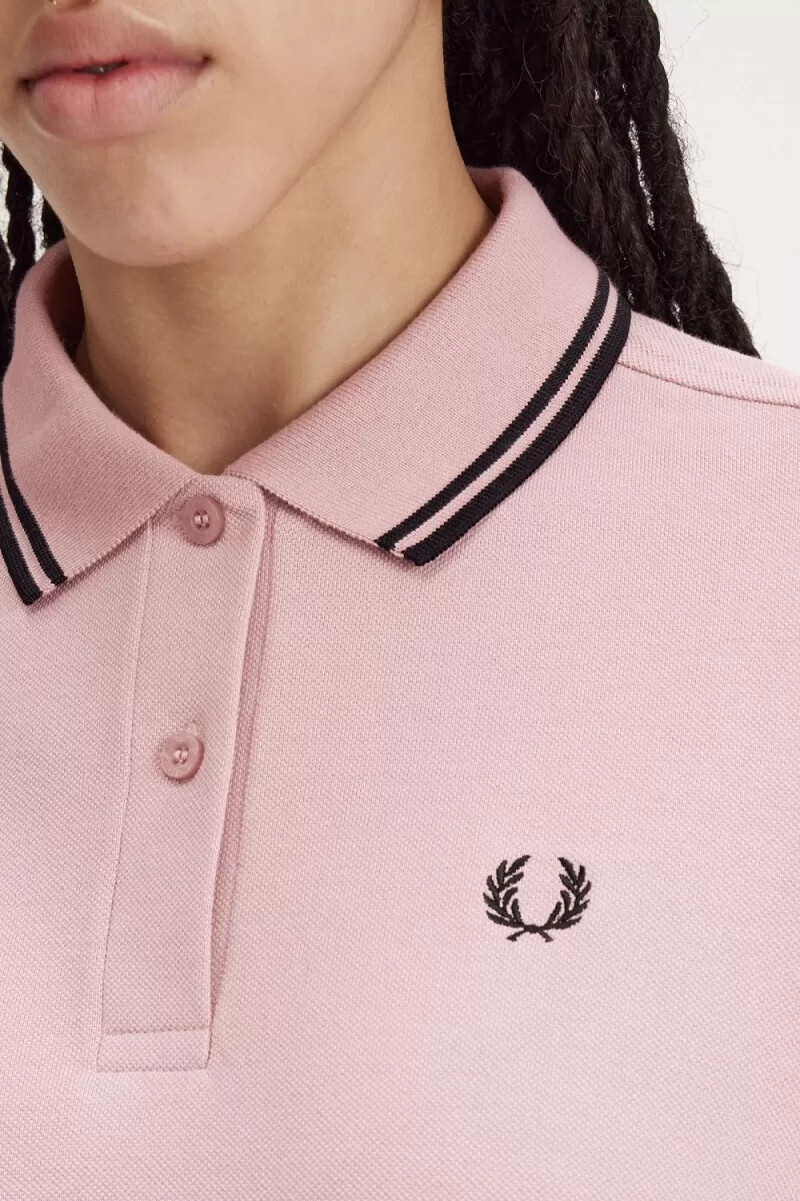 fred perry g3636 damskjorta dusty rose rosa svart
