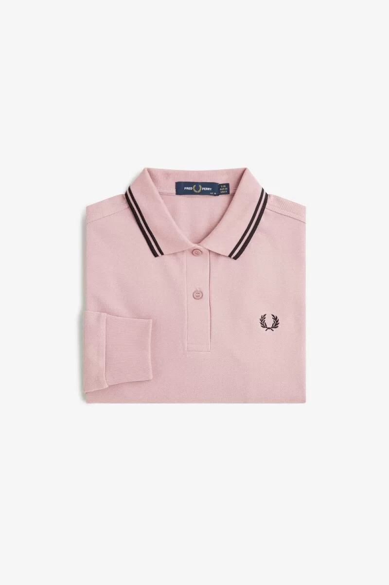 fred perry g3636 damskjorta dusty rose rosa svart