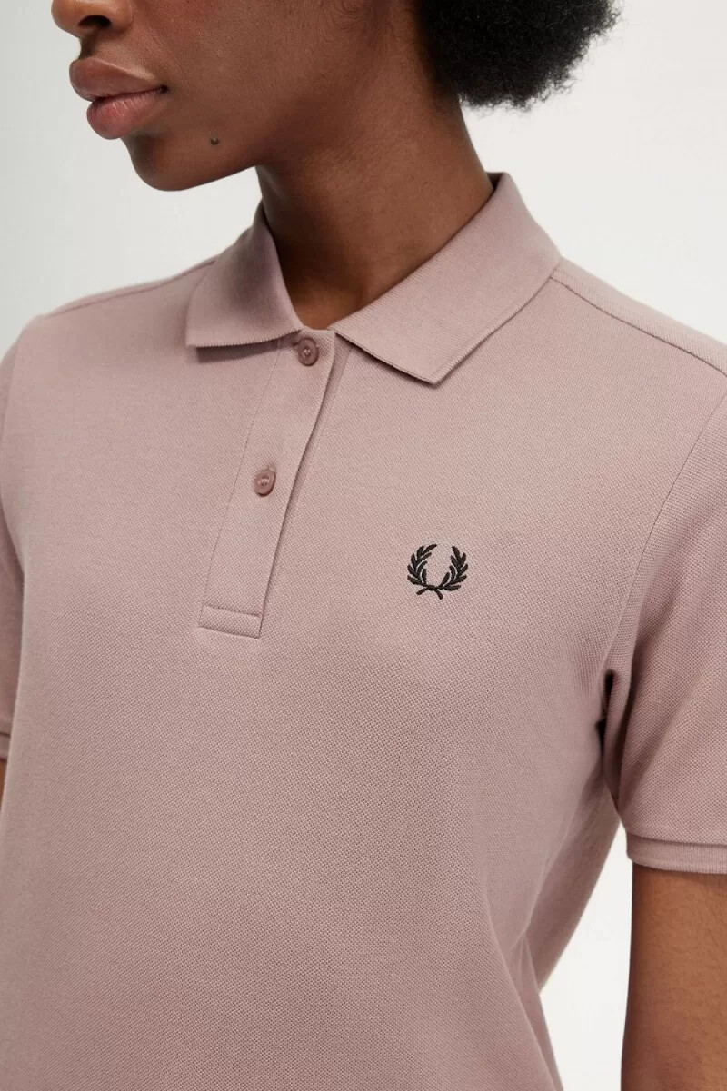 fred perry g6000 damskjorta mörkrosa svart