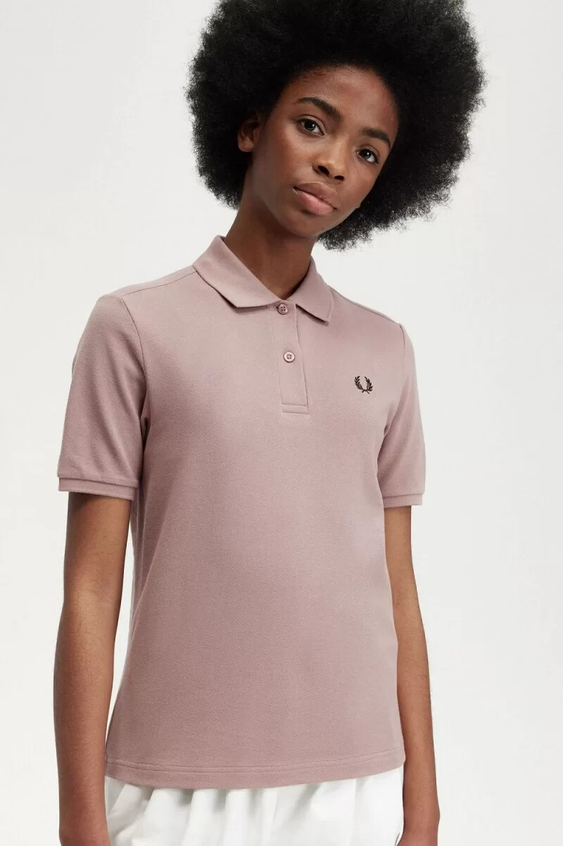 fred perry g6000 damskjorta mörkrosa svart