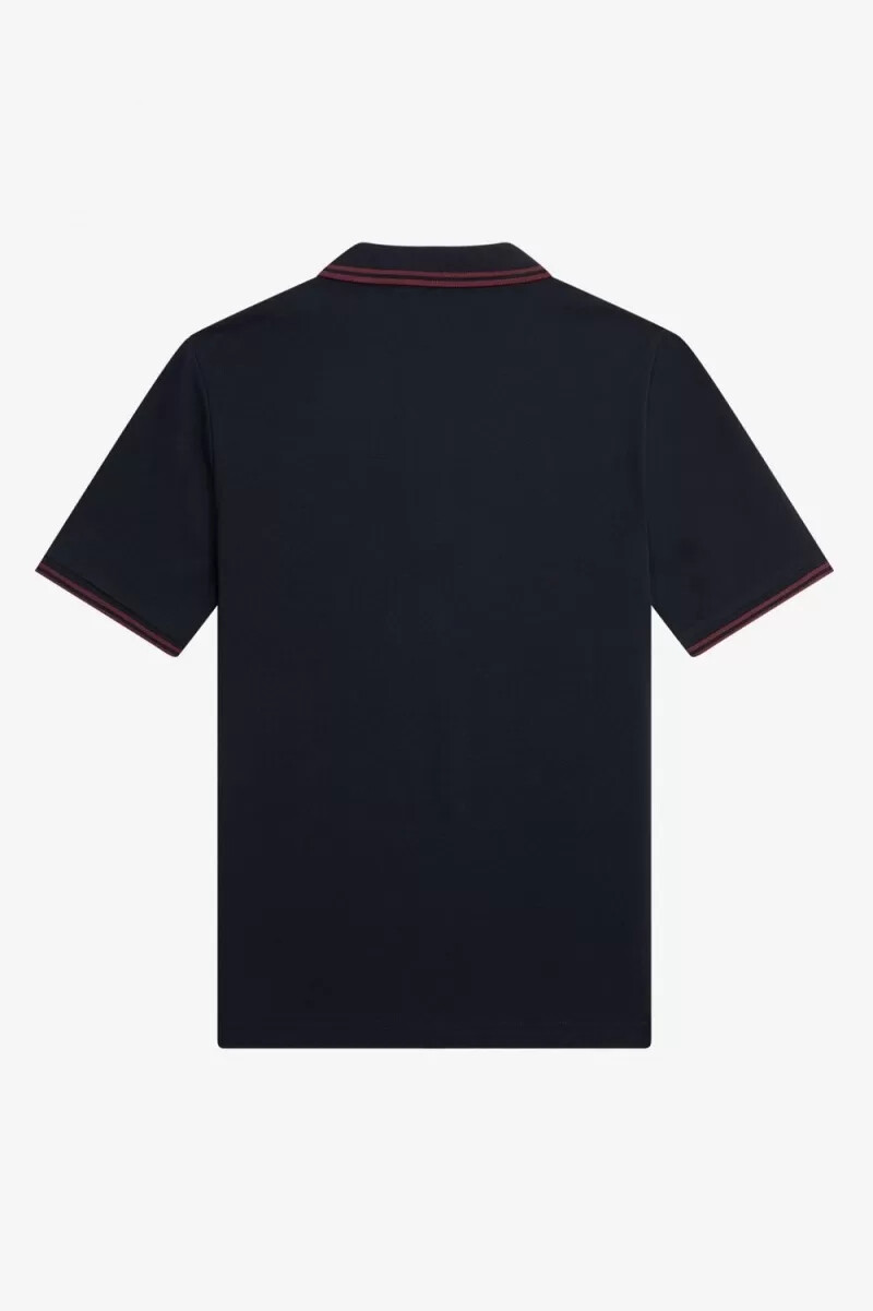 fred perry g3600 damskjorta marinblå oxblood oxblood