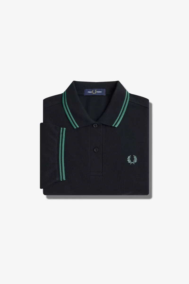 fred perry g3600 damskjorta svart djup mintgrå djup mintgrå