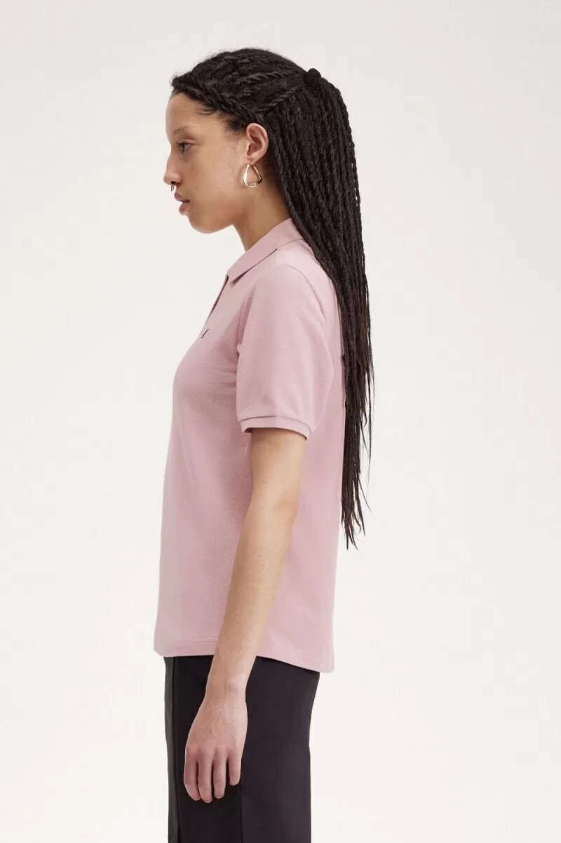 fred perry g6000 damskjorta dusty rose pink fransk marinblå