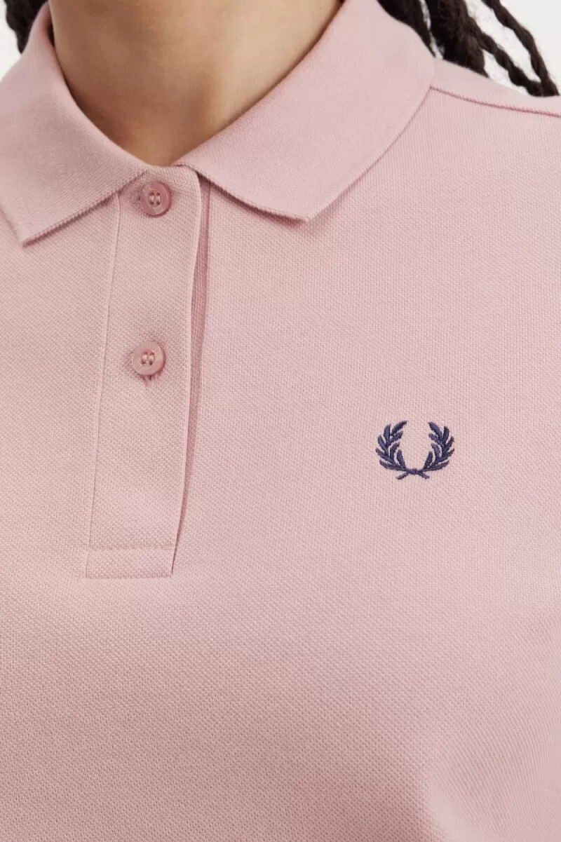fred perry g6000 damskjorta dusty rose pink fransk marinblå