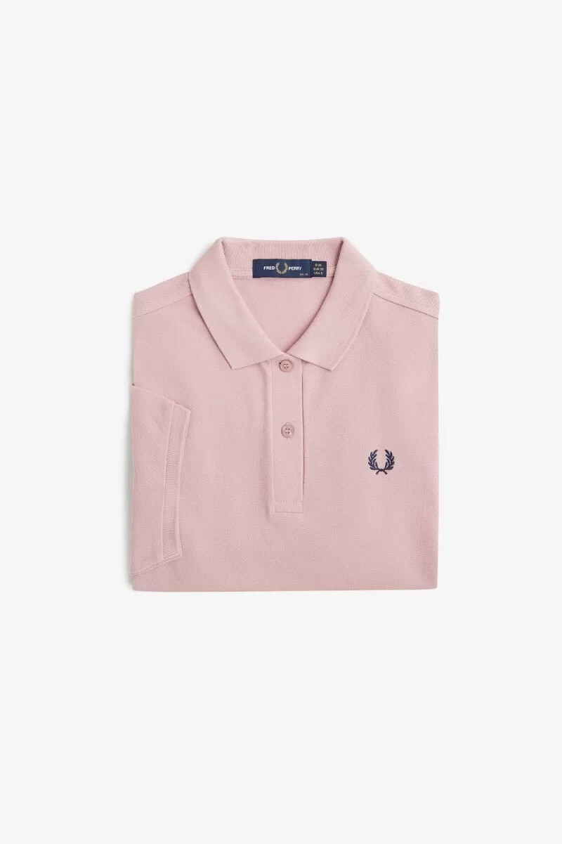 fred perry g6000 damskjorta dusty rose pink fransk marinblå