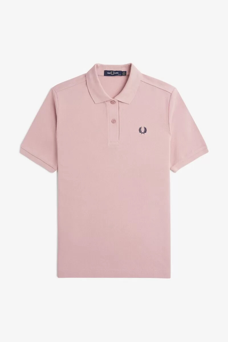 fred perry g6000 damskjorta dusty rose pink fransk marinblå